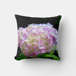 Weich-rosa-gelbe lila Hydrangeas-Blume Kissen