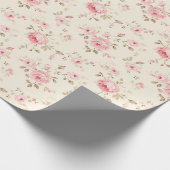Weich rosa gestrichene Rose Geschenkpapier (Ecke)