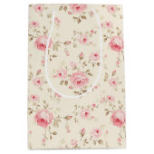 Weich rosa gestrichene Rose Mittlere Geschenktüte (Vorderseite)