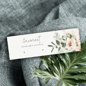 Weich rosa grüner Peony Floral Ohrring Holder Mini Visitenkarte