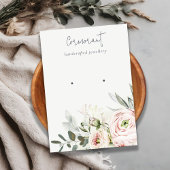 Weich rosa grüner Peony Floral Ohrring Holder Visitenkarte