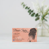 Weich rosa Haarflechten Visitenkarte (Stehend Vorderseite)