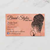 Weich rosa Haarflechten Visitenkarte (Vorderseite)