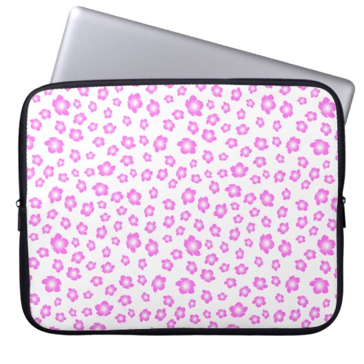 Weich rosa Hibiskus floral Laptopschutzhülle (Vorderseite)