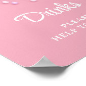 Weich rosa Himmel weiße Wolke neunen Babygetränke Poster (Ecke)