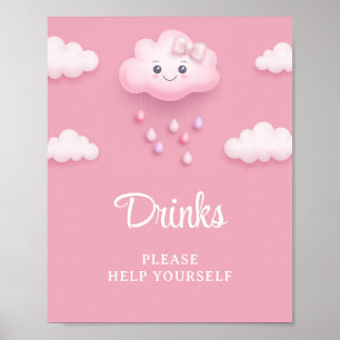 Weich rosa Himmel weiße Wolke neunen Babygetränke Poster