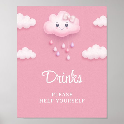 Weich rosa Himmel weiße Wolke neunen Babygetränke Poster (Vorne)