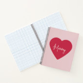 Weich rosa Hintergrund und rotes Herz - Mami | Notizblock (Innenseite)