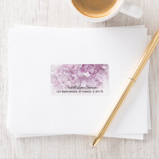 Weich rosa Hydrangea-Rücksendeadresse Adressaufkleber (Insitu)