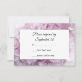 Weich rosa Hydrangea Wedding RSVP Response Card (Vorderseite)