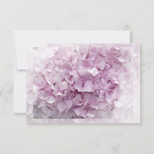 Weich rosa Hydrangea Wedding RSVP Response Card (Rückseite)