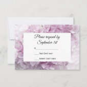 Weich rosa Hydrangea Wedding RSVP Response Card (Vorderseite)