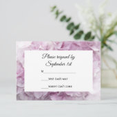 Weich rosa Hydrangea Wedding RSVP Response Card Karte (Stehend Vorderseite)