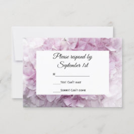 Weich rosa Hydrangea Wedding RSVP Response Card Karte