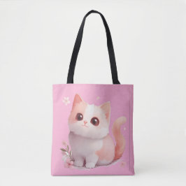 Weich rosa Kawaii Katze Tote Bag - Geschenk für Ka Tasche