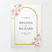 Weich rosa Kirschblossom Blumenarschenhochzeit Dreifach Gefaltete Einladung (Cover)