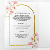 Weich rosa Kirschblossom Blumenarschenhochzeit Dreifach Gefaltete Einladung (Innen Erste Seite)