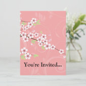 Weich rosa Kirschblossom Einladung (Stehend Vorderseite)