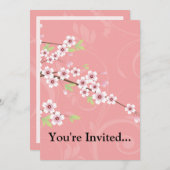 Weich rosa Kirschblossom Einladung (Vorne/Hinten)