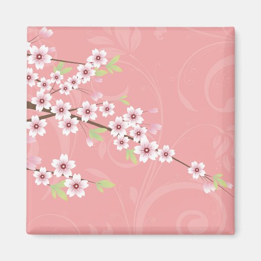 Weich rosa Kirschblossom Magnet (Vorne)