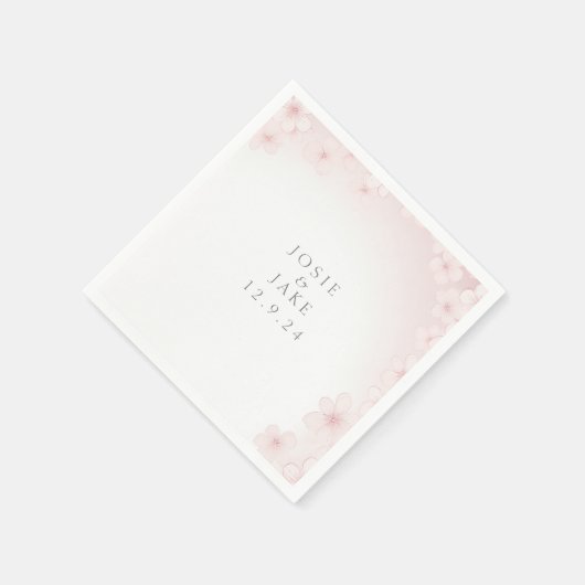 Weich rosa Kirschblüte Hochzeitslippe Serviette (Ecke)