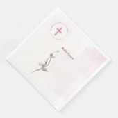 Weich rosa Kreuz- und Blumenmagazin Serviette (Ecke)