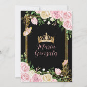 Weich rosa Kronprinzessin Girl 16 . Geburtstag Einladung (Rückseite)