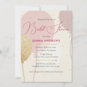 Weich rosa, Lässig, elegant, Name der Braut, Einladung (Vorderseite)