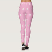 Weich rosa Leggings mit blühendem Blume-Muster (Rückseite)