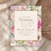 Weich rosa Lila Blumenüberraschung am 18. Geburtst Einladung