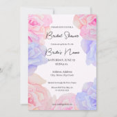 Weich rosa Lila Rose Brautdusche Einladung (Vorderseite)