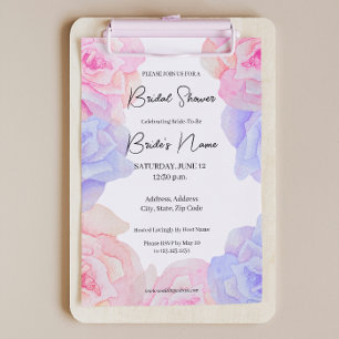 Weich rosa Lila Rose Brautdusche Einladung