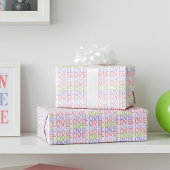 Weich rosa, Lila und Minze grüne LIEBE Muster Geschenkpapier