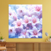 Weich rosa Lilien Leinwanddruck (Insitu (Wohnzimmer))