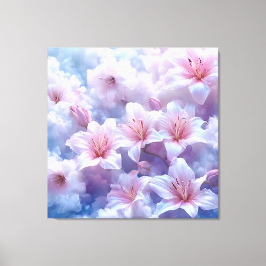 Weich rosa Lilien Leinwanddruck (Vorderseite)
