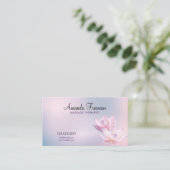 Weich rosa Lotus Serene Gradient Massage Therapie Visitenkarte (Stehend Vorderseite)