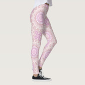 Weich rosa Mandala mit Herz- und Petalmotiven Leggings (Rechts)