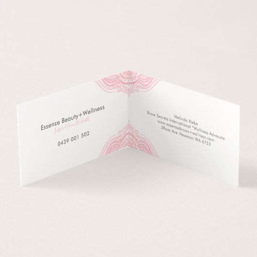 Weich rosa Mandala Visitenkarten (Innenseite)