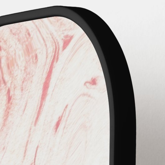 Weich rosa Marmor mit Monogramm Pickleball Schläger (Linke Seite)