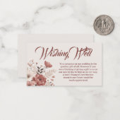 Weich rosa, matte, florale Wunschkarte Mitteilungskarte (Vorderseite/Rückseite Beispiel)