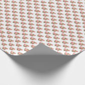 Weich rosa mit grüner Blumenzehen Geschenkpapier (Ecke)