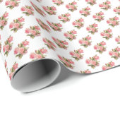 Weich rosa mit grüner Blumenzehen Geschenkpapier (Rolleneckpunkt)