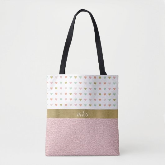 Weich rosa mit Herz Tasche (Vorderseite)