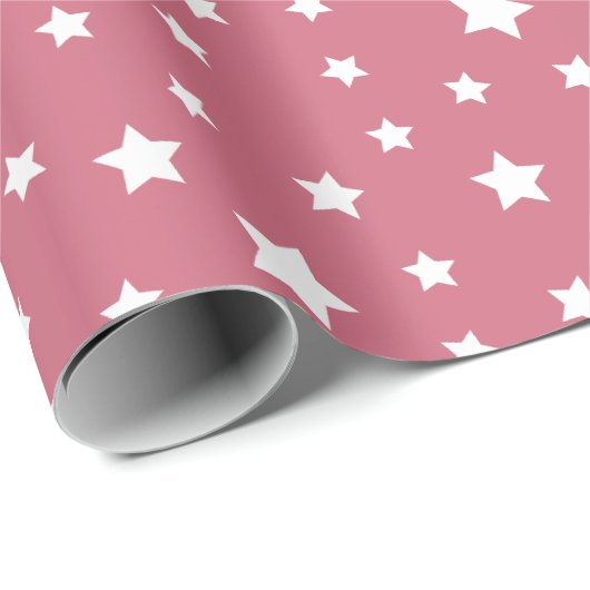 Weich rosa mit Sternmuster Geschenkpapier (Rolleneckpunkt)