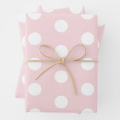 Weich rosa mit weißen Polka-Punkten Geschenkpapier Set (Beispiel)