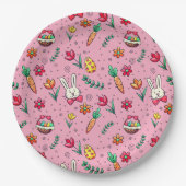 Weich rosa Ostermuster Teller (Vorderseite)