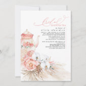 Weich rosa Pampas Brautparty Tee Einladung (Vorderseite)