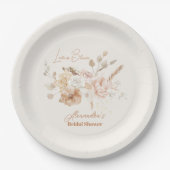 Weich rosa Pampas Gras Brautparty Pappteller (Vorderseite)
