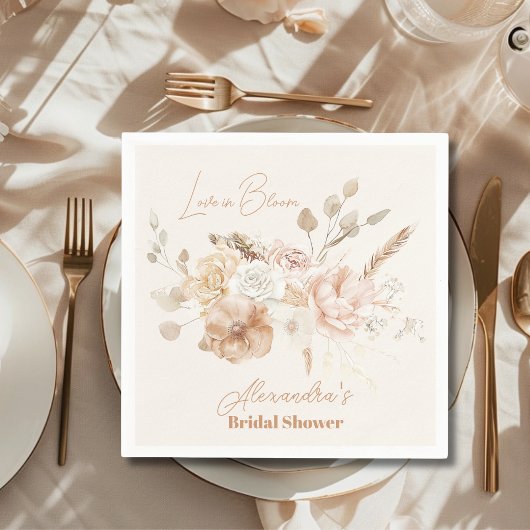 Weich rosa Pampas Gras Brautparty Serviette