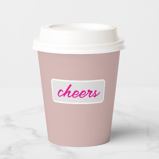 Weich rosa Papier Cup - Perfekt für Bachelorettes Pappbecher (Vorderseite)